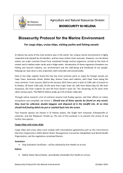 Biosecurity Protocol for the Marine Environment
