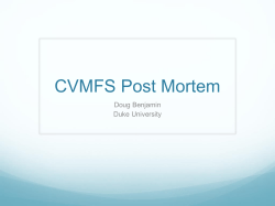 CVMFS Post Mortem