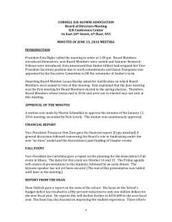 CORNELL ILR ALUMNI ASSOCIATION Board of Directors Meeting