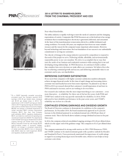 2014 Letter to Shareholders