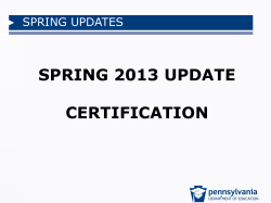 spring 2013 update certification - Galaxy: Arts in Education Program