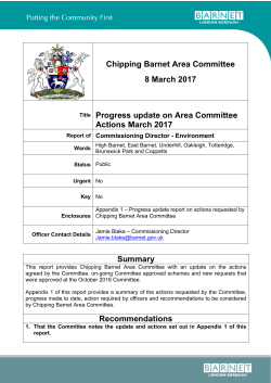 Progress Update Report on Area Committee Actions March 2017