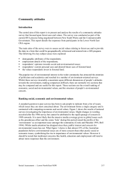 Ranking social, economic and environmental values