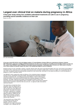 Largest ever clinical trial on malaria during pregnancy in Africa