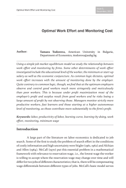 Optimal Work Effort and Monitoring Cost