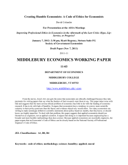 MIDDLEBURY ECONOMICS WORKING PAPER