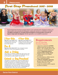 Preschool First Step Preschool 2017 - 2018