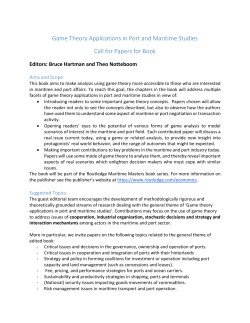 Game Theory Applications in Port and Maritime Studies Call for
