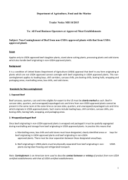 Trader Notice MH 10/2015 - Non-Cominglement of Beef from non