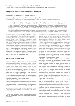 Judgments about FelonyMurder in Hindsight