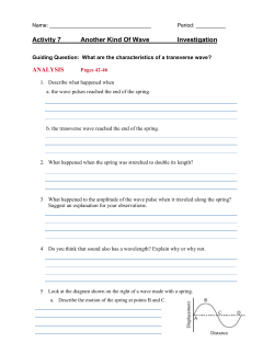 Activity 7 Another Kind Of Wave Investigation