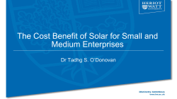 The Cost Benefit of Solar for Small and Medium Enterprises