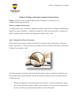 Guide to Writing a Literature Compare/Contrast Essay