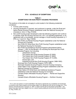 RTA schedule of exemptions - Non