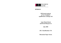 PPP-based analysis of New Zealand`s equilibrium exchange rate