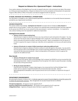 Request an Advance for a Sponsored Project – Instructions