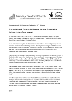 Press release 29 Oct - Friends of Droxford Church