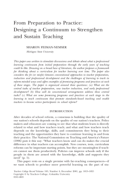 From Preparation to Practice: Designing a Continuum to Strengthen