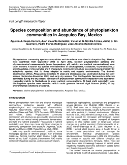 Species composition and abundance of phytoplankton communities
