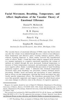Facial Movement, Breathing, Temperature, and Affect: Implications
