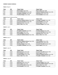 "Away" Team: 6pm Matt Busch League