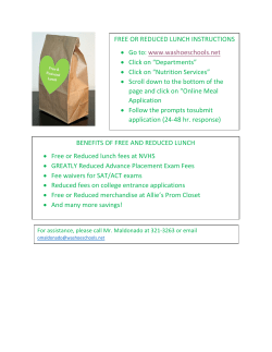 FREE OR REDUCED LUNCH INSTRUCTIONS • Go to: www