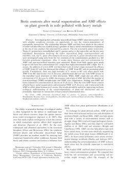 Biotic contexts alter metal sequestration and AMF effects on plant