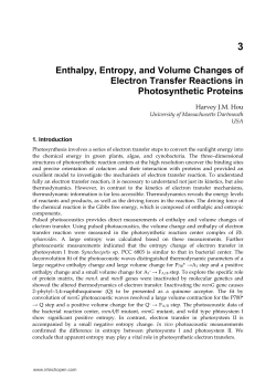 Enthalpy, Entropy, and Volume Changes of Electron Transfer