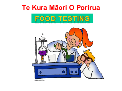 Food Tests - Te Kura Māori o Porirua