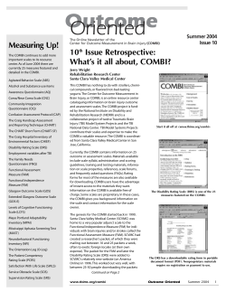 Outcome Oriented - The Center For Outcome Measurement in Brain