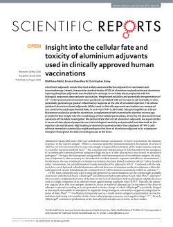Insight into the cellular fate and toxicity of aluminium adjuvants used