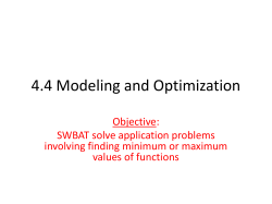 4.4 Modeling and Optimization
