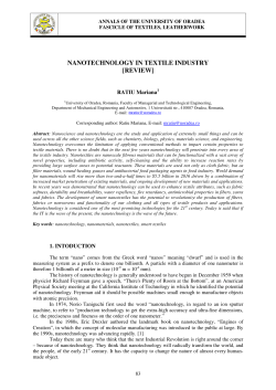 NANOTECHNOLOGY IN TEXTILE INDUSTRY [REVIEW]