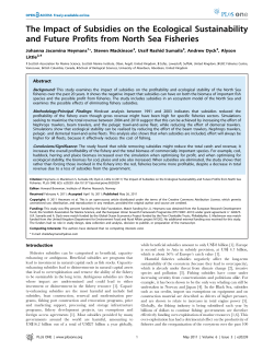 The Impact of Subsidies on the Ecological Sustainability and Future