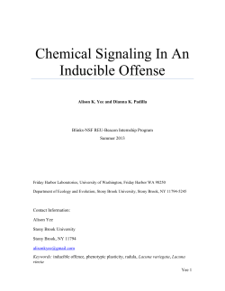 Chemical Signaling In An Inducible Offense