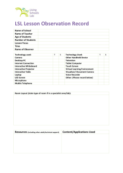 Lesson Observation record