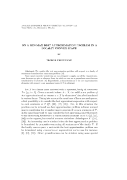 ON A MIN-MAX BEST APPROXIMATION PROBLEM IN A LOCALLY
