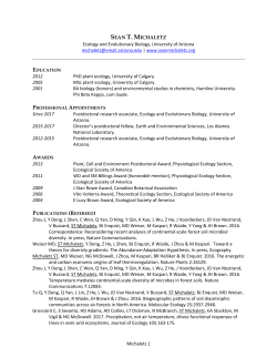 Michaletz 1 SEAN T. MICHALETZ Ecology and Evolutionary Biology
