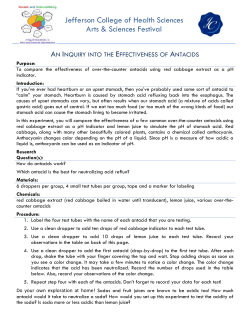 An Inquiry into the Effectiveness of Antacids