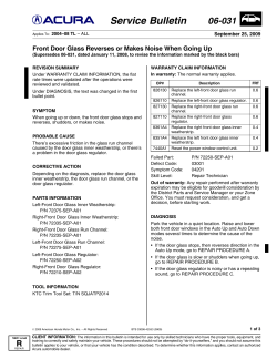 Service Bulletin - Collision Advice