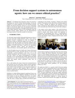 From decision support systems to autonomous agents: how can we