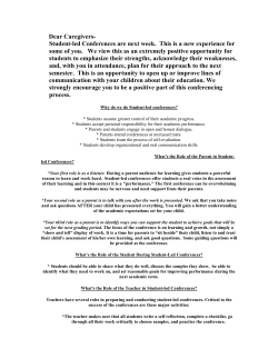 Student Led Conference Forms