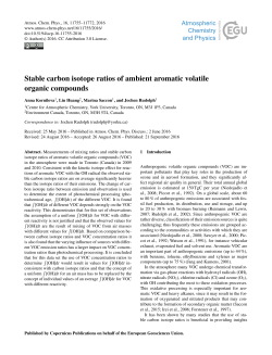 Stable carbon isotope ratios of ambient aromatic volatile organic