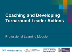 Coaching and Developing Turnaround Leader Actions