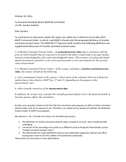 October 24, 2013 To Actuarial Standards Board ASOP #4 Committee c