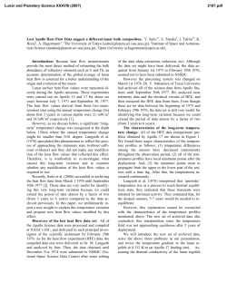 Lost Apollo Heat Flow Data suggest a different lunar bulk