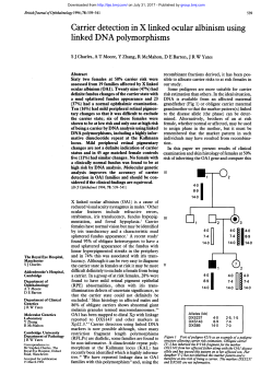 Carrier detection in X linked ocular albinism using linked DNA