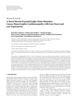 A Novel Myosin Essential Light Chain Mutation Causes