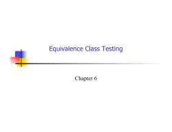 Equivalence Class Testing