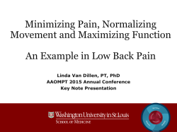 Normalizing Movement - Van Dillen